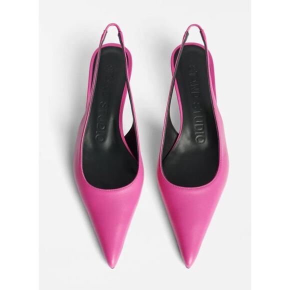 HES1  NWT STAND STUDIO Sasha Slingback Pump Heels Bubblegum Pink Women's EU 37 - Picture 1 of 6